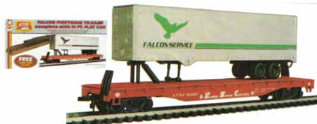 AHM 51ft Flat Car with 40ft Trailer