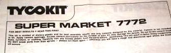 Super Market #7772 Instruction Sheet